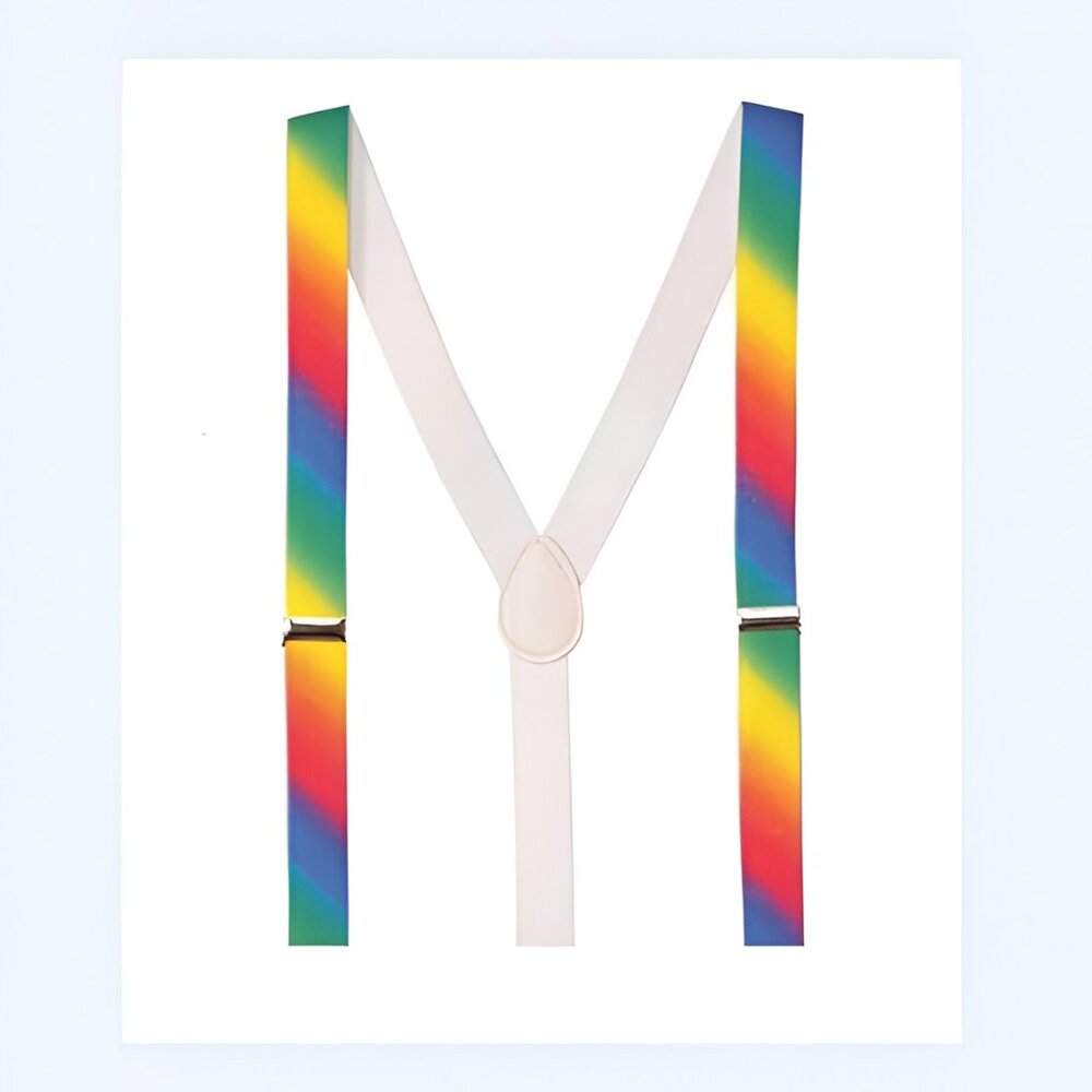 New: Adult OS Rubie's Adjustable Colorful Suspenders